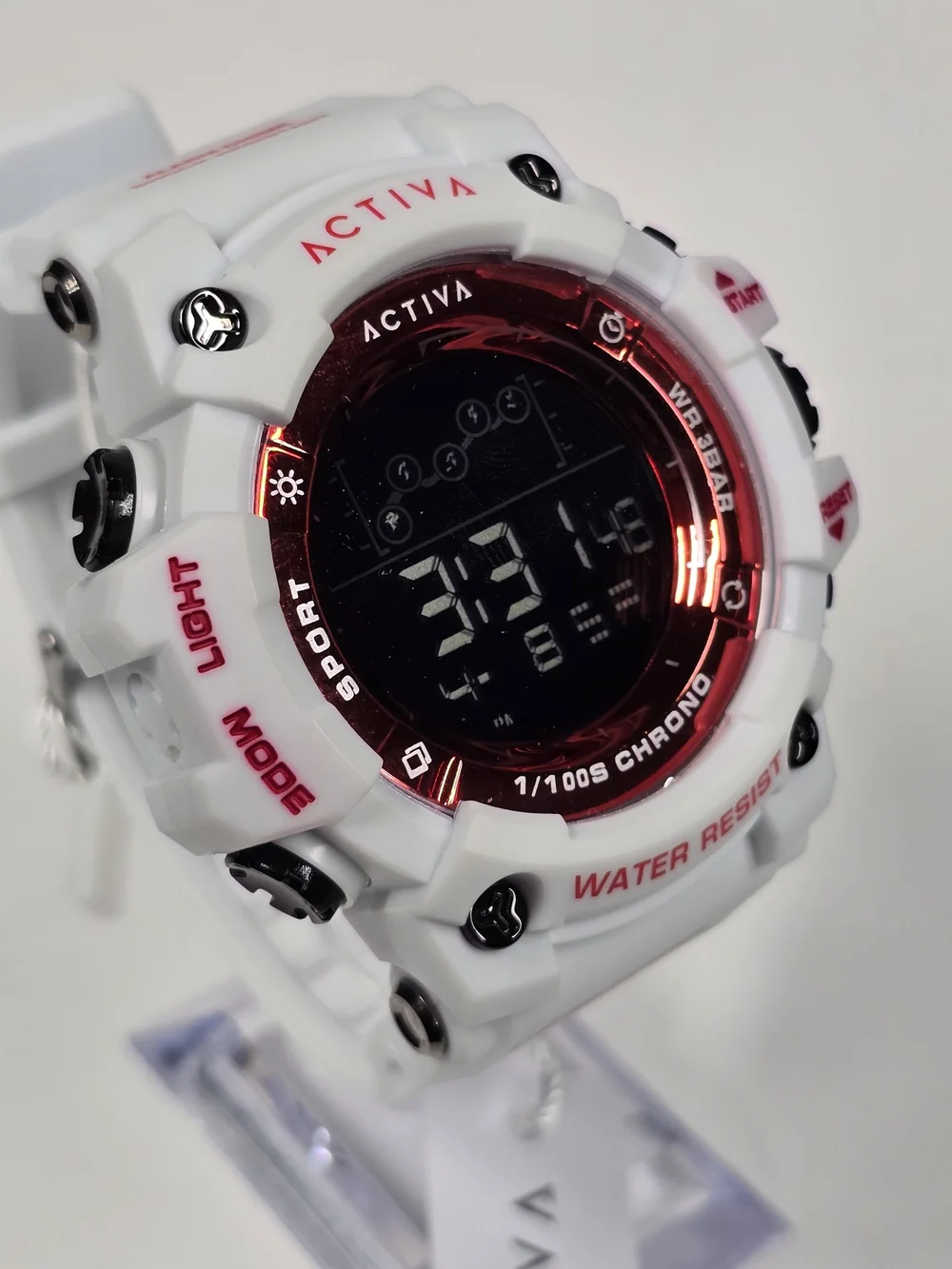 Activa Summit X Invicta Unisex Digital Watch 50mm. White/Red (ACW8082-016)